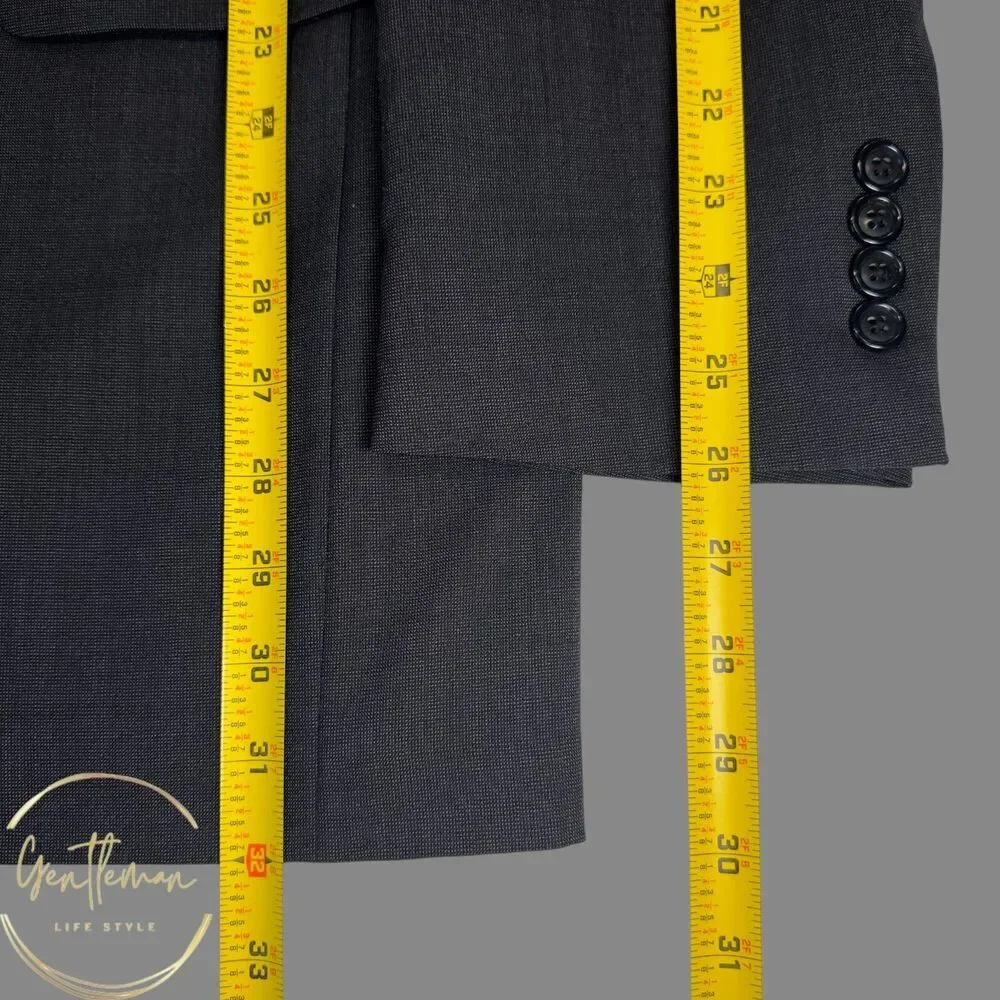 JOS A BANK Tailored Fit Mens 40L Gray Wool Blazer Sport Coat Two Button Jacket